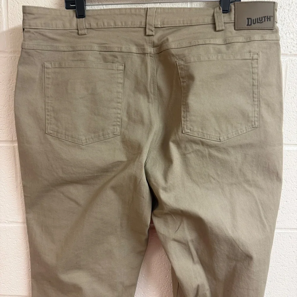 Duluth Mens Flex Fire Hose Work Pants 42x34Tan Khaki Durable Utility Gorpcore